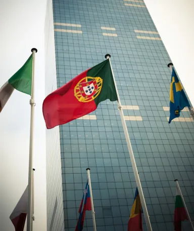 Imagem de uma bandeira de Portugal