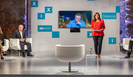set do estúdio do Fronteiras XXI