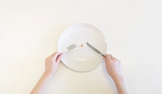 Imagem de um prato com um pedaço de cenoura 
