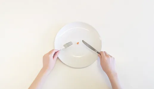 Imagem de um prato com um pedaço de cenoura