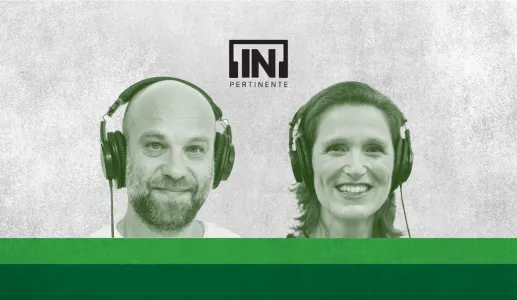 Imagem ilustrativa da dupla [IN] Pertinente Sociedade, com Hugo van der Ding e Isabel Rocha Pinto
