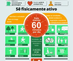 Infografia: As crianças e jovens devem fazer pelo menos uma hora de actividade física por dia. Veja como