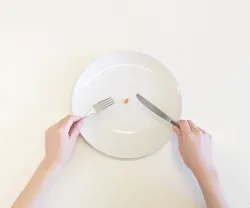 Imagem de um prato com um pedaço de cenoura